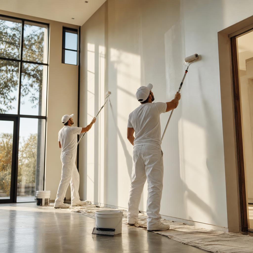 Professional painters at work